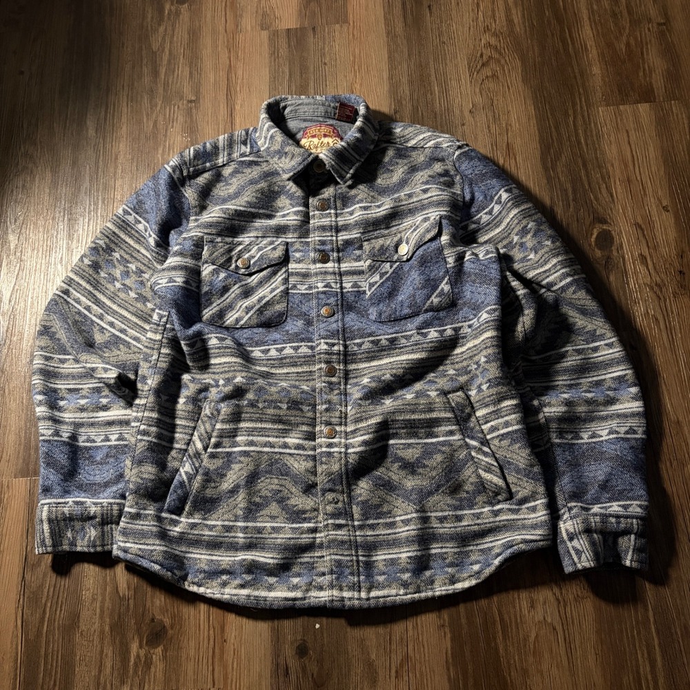 RED DIRT Rafter C Men's Size Medium Geometric Print Flannel Shirt Jacket